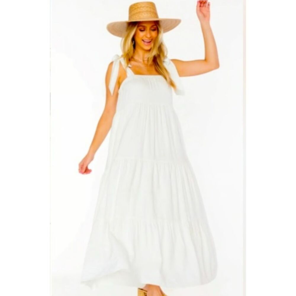 Haute Hippie Summer Boho Maxi Dress with Shoulder Ties